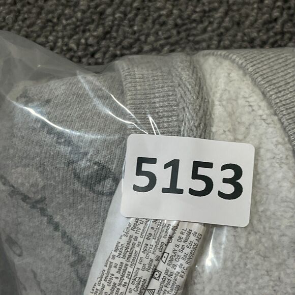 Champion Sweatshirt Mens Size Small S Reverse Weave All Over Spellout Print Grey - Picture 10 of 10